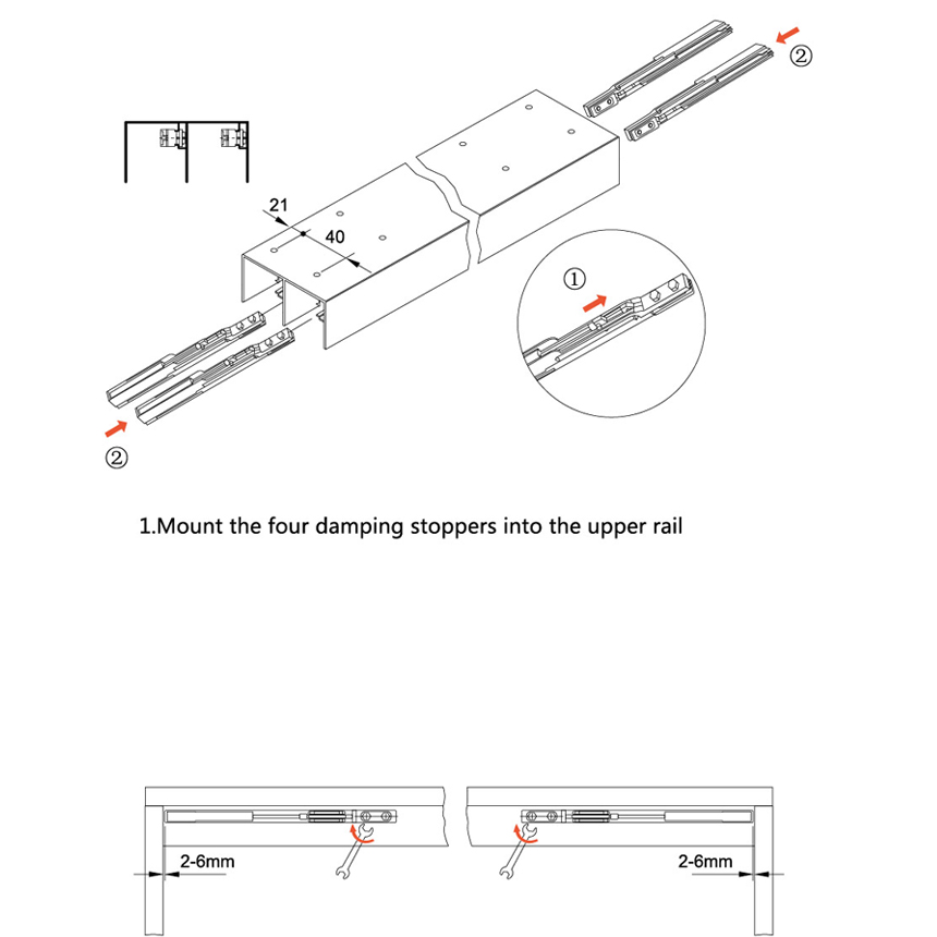sliding channel fitting